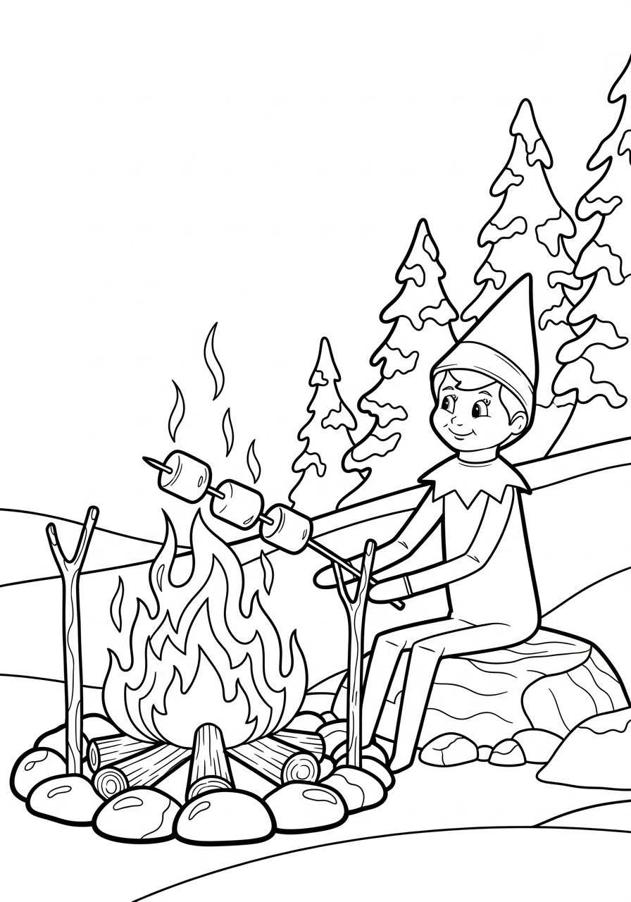 free Elf on the Shelf coloring pages
