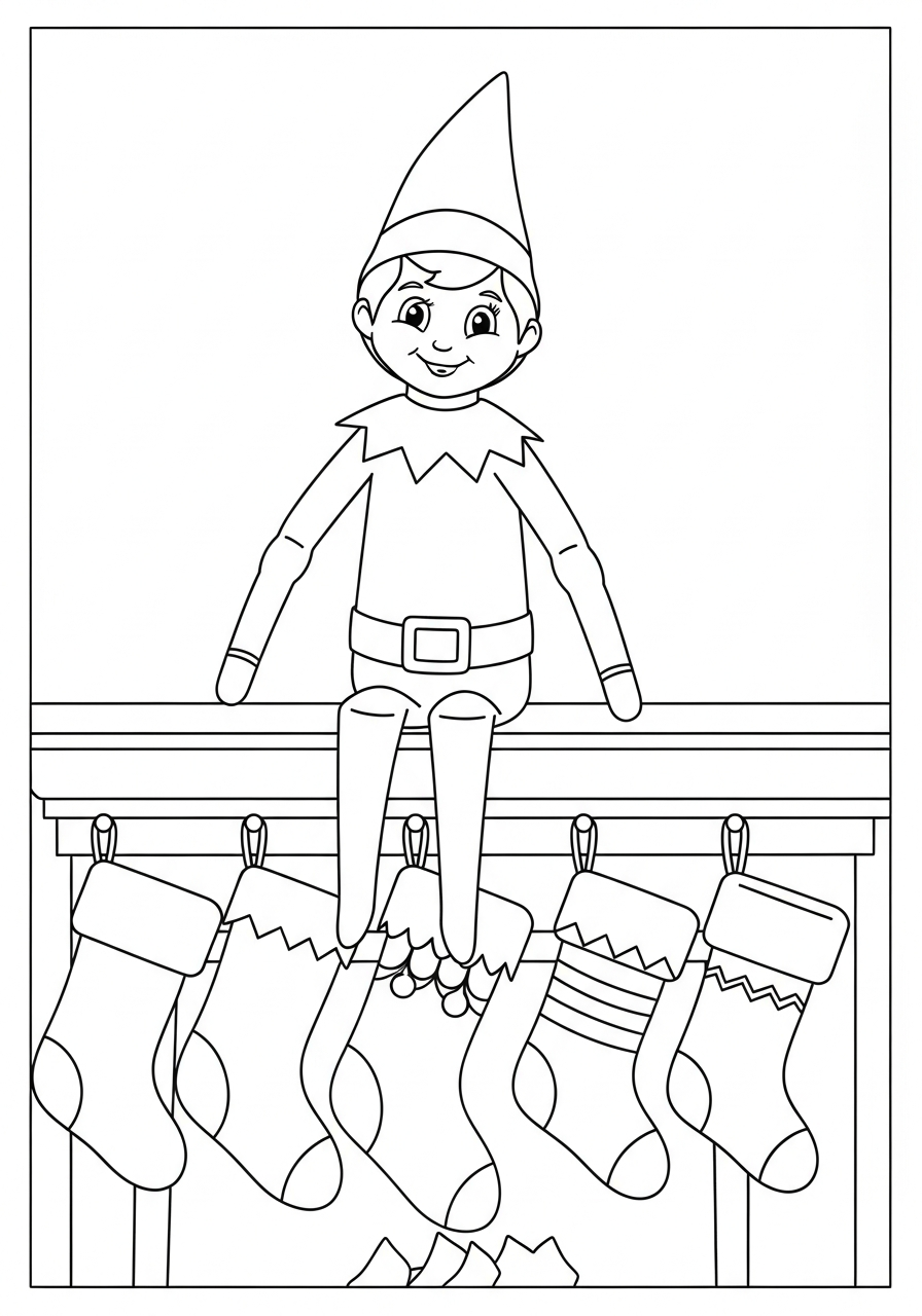 printable Elf on the Shelf coloring pages