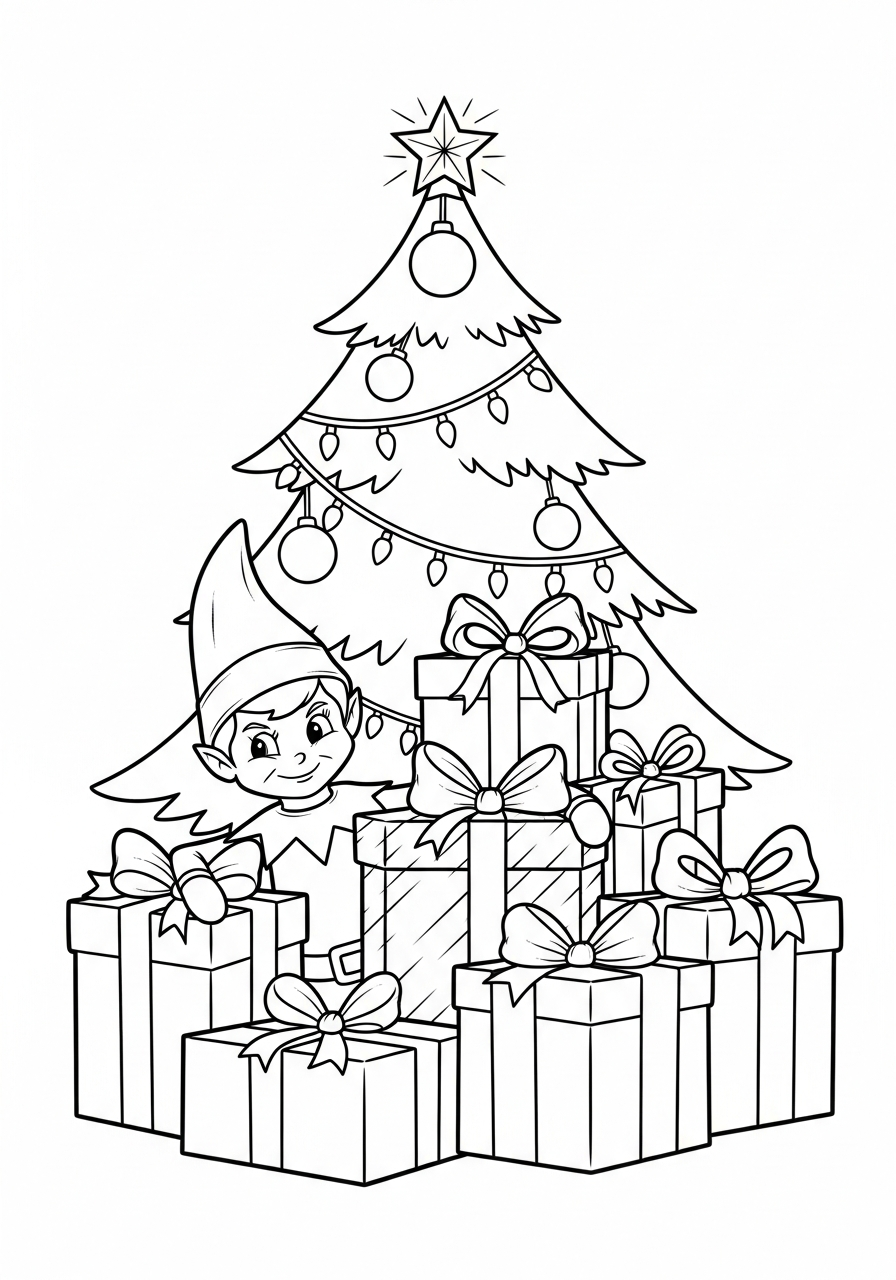 adult coloring pages Elf on the Shelf