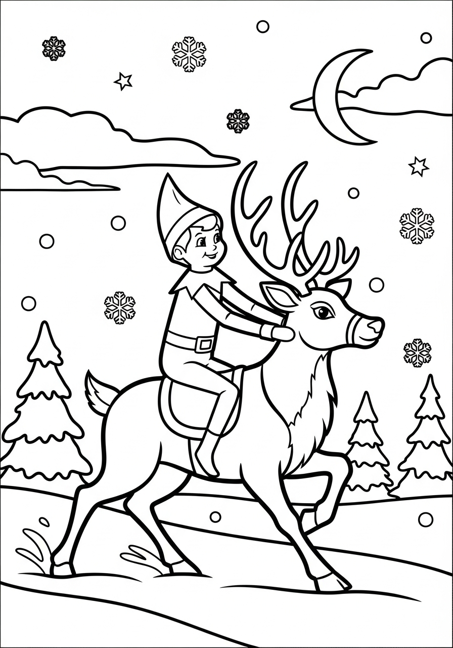 vintage Elf on the Shelf coloring pages