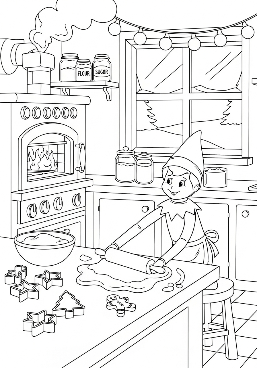 Elf on the Shelf coloring pages to print