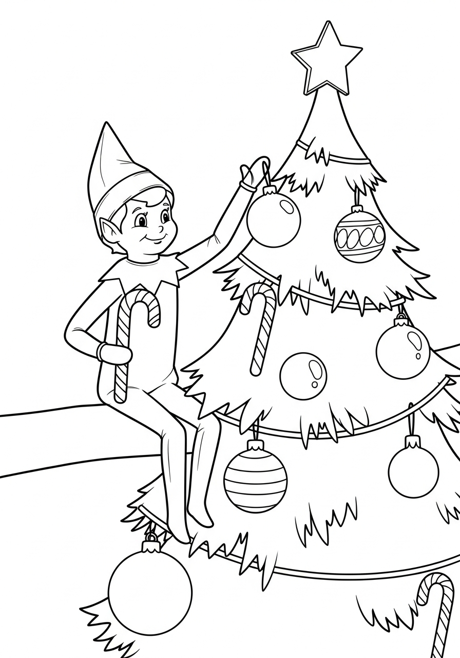 Elf on the Shelf coloring pages free printable