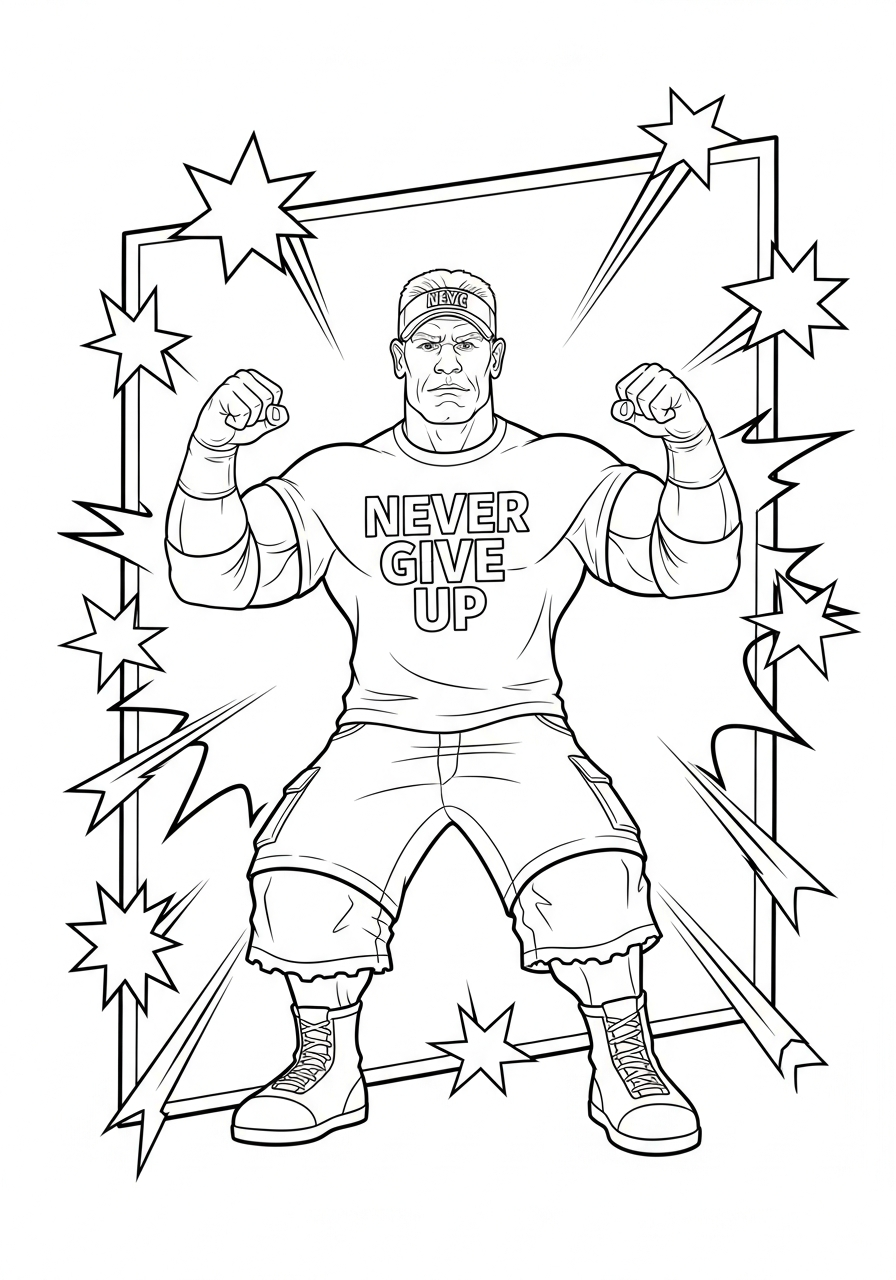 vintage John Cena coloring pages