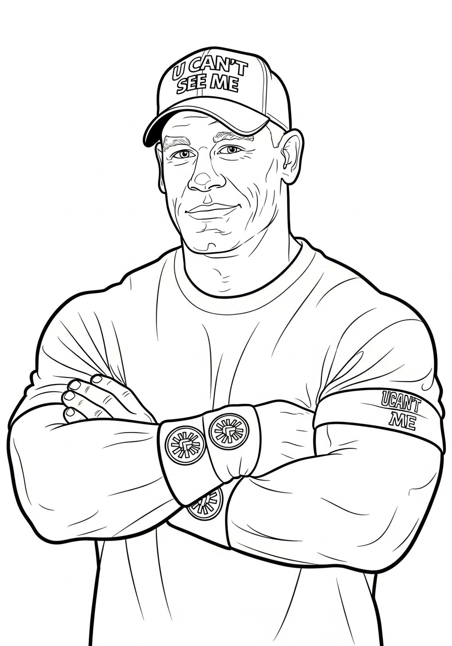 free printable John Cena coloring pages for adults