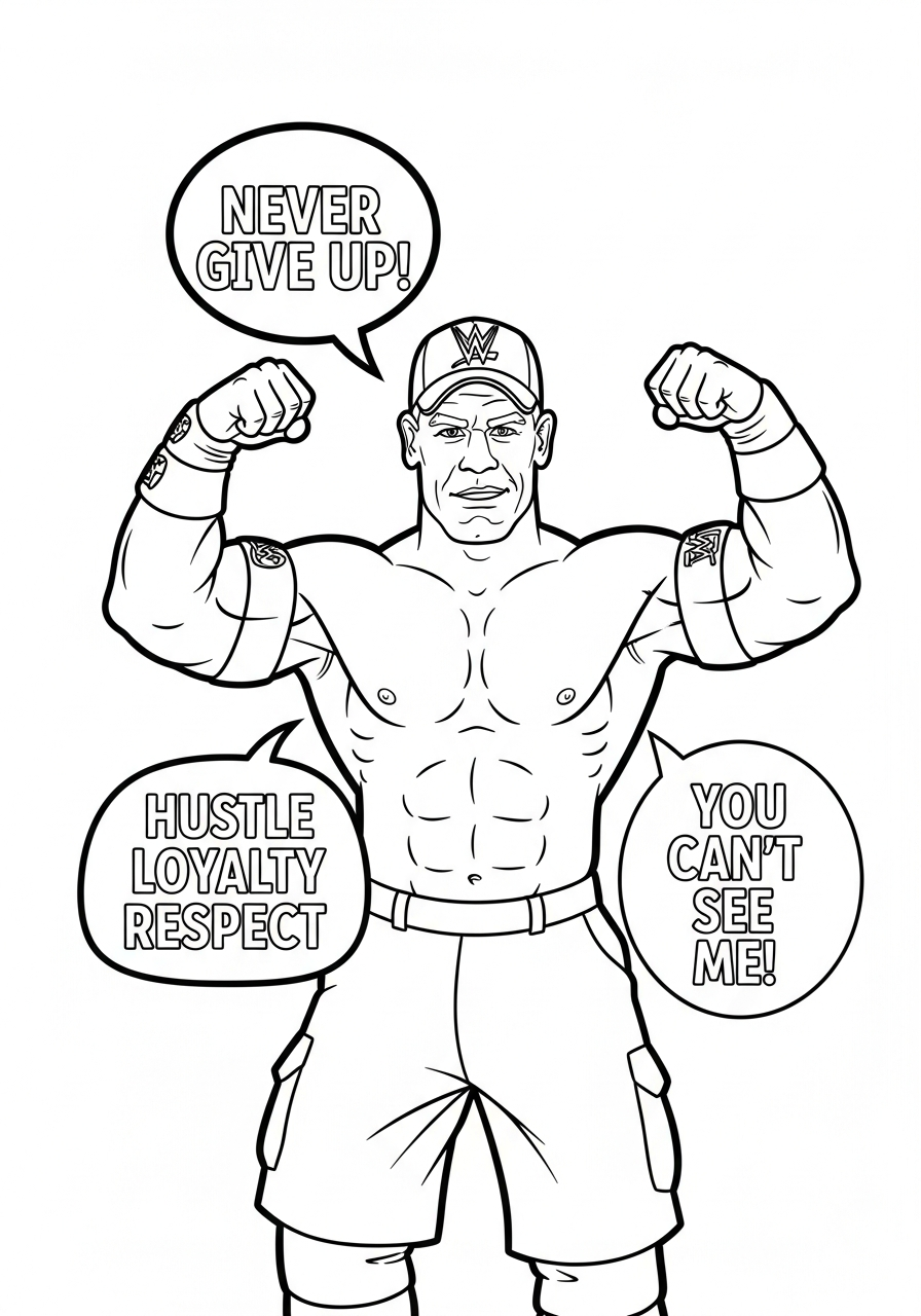 John Cena coloring pages printable free 1
