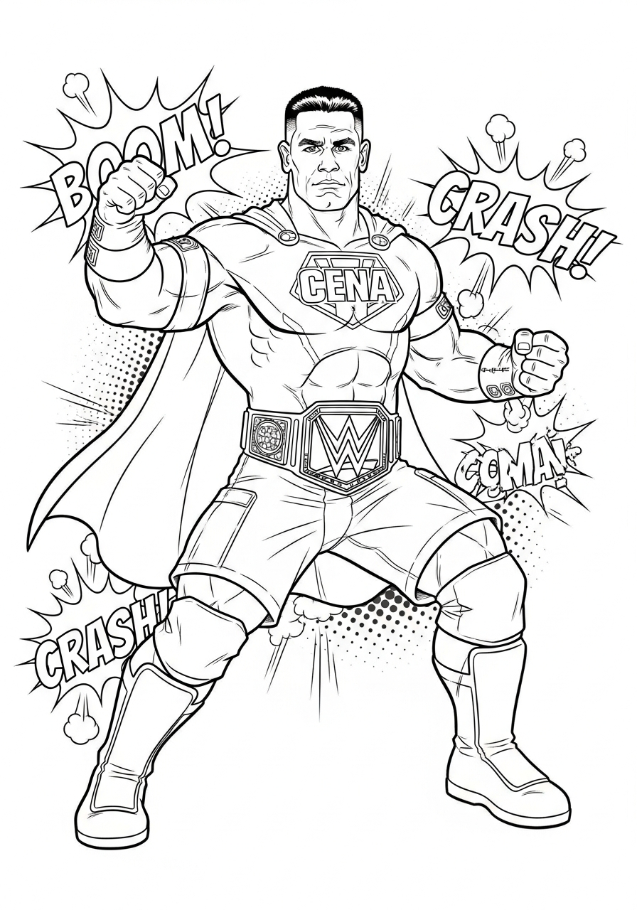 22 John Cena Coloring Pages Free WWE Printables