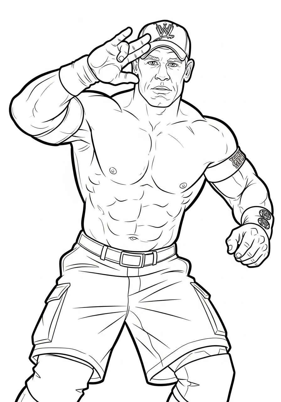 cute coloring pages John Cena