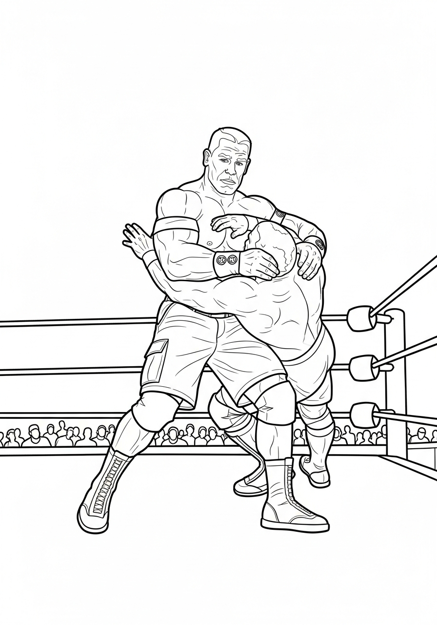 free full size printable John Cena coloring pages for adults pdf