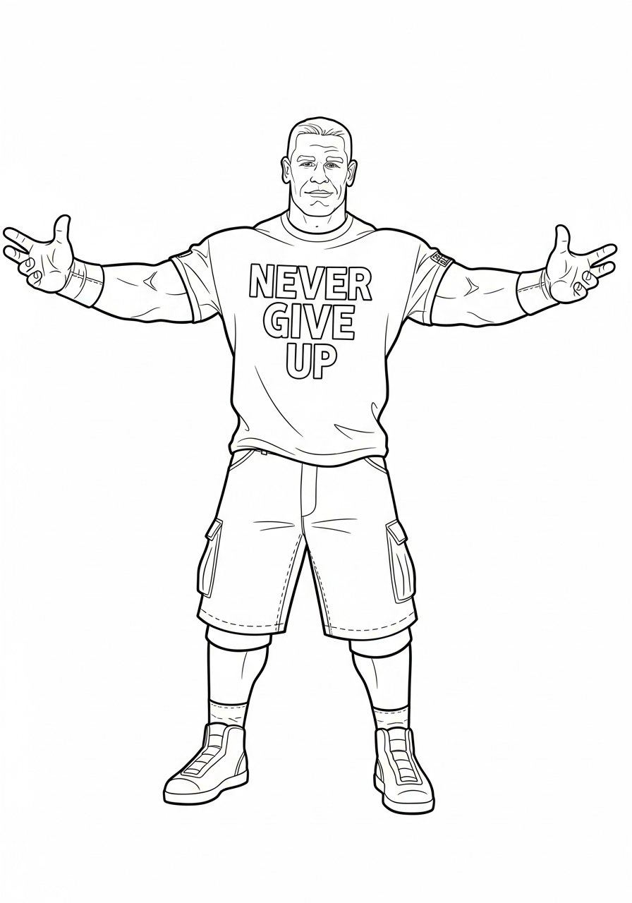 preschool John Cena coloring pages 1