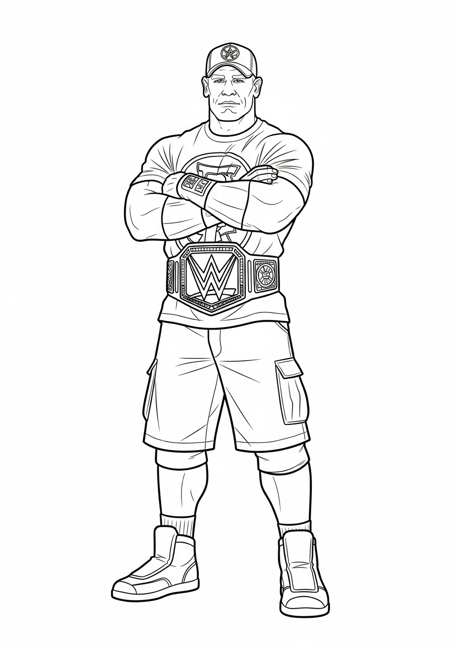22 John Cena Coloring Pages Free WWE Printables