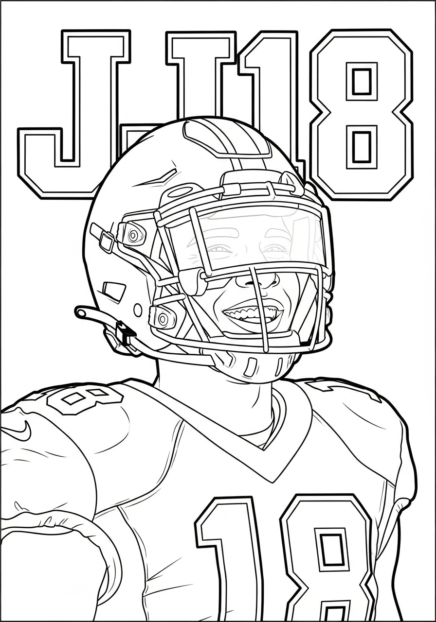 Justin Jefferson printable coloring pages