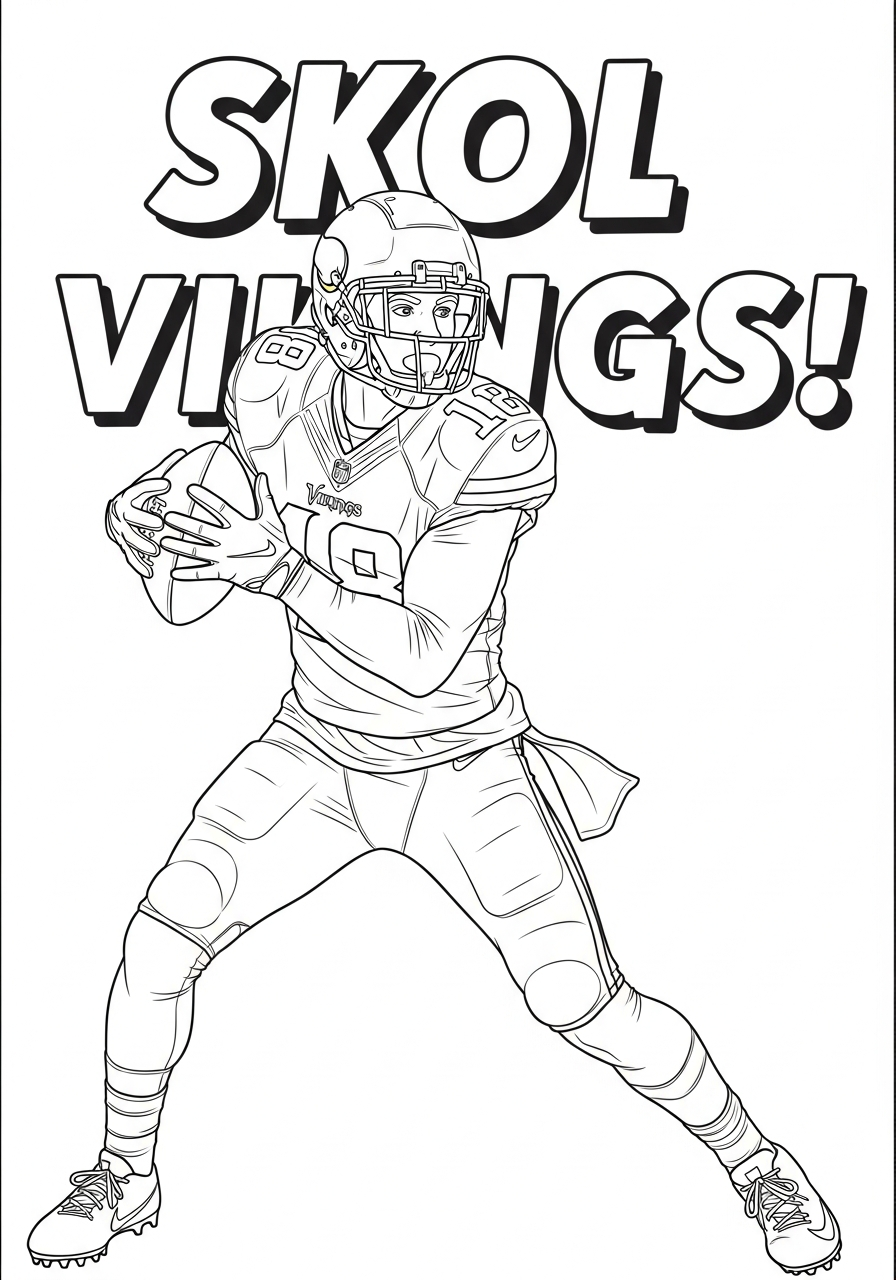 detailed Justin Jefferson coloring pages for adults