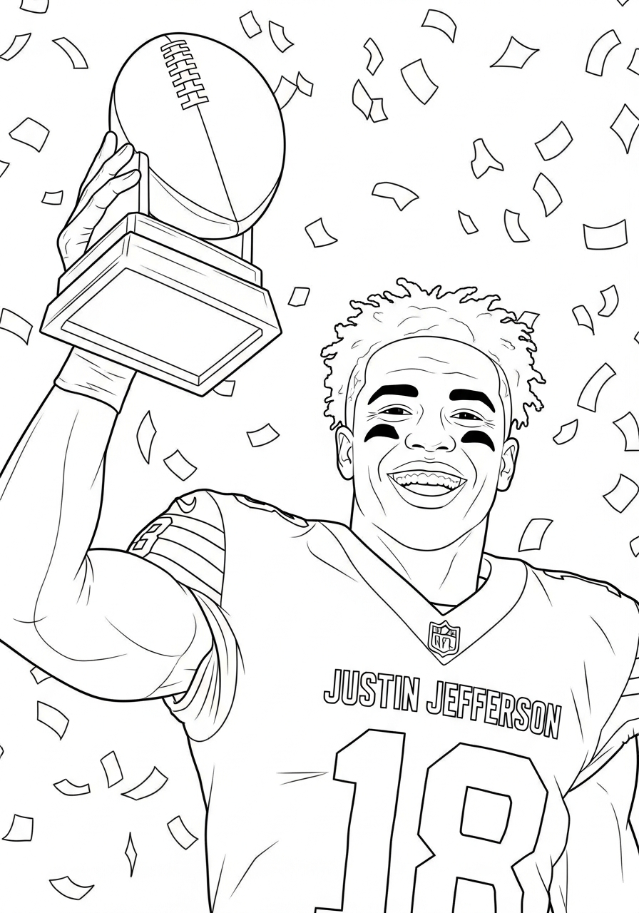coloring pages printable Justin Jefferson