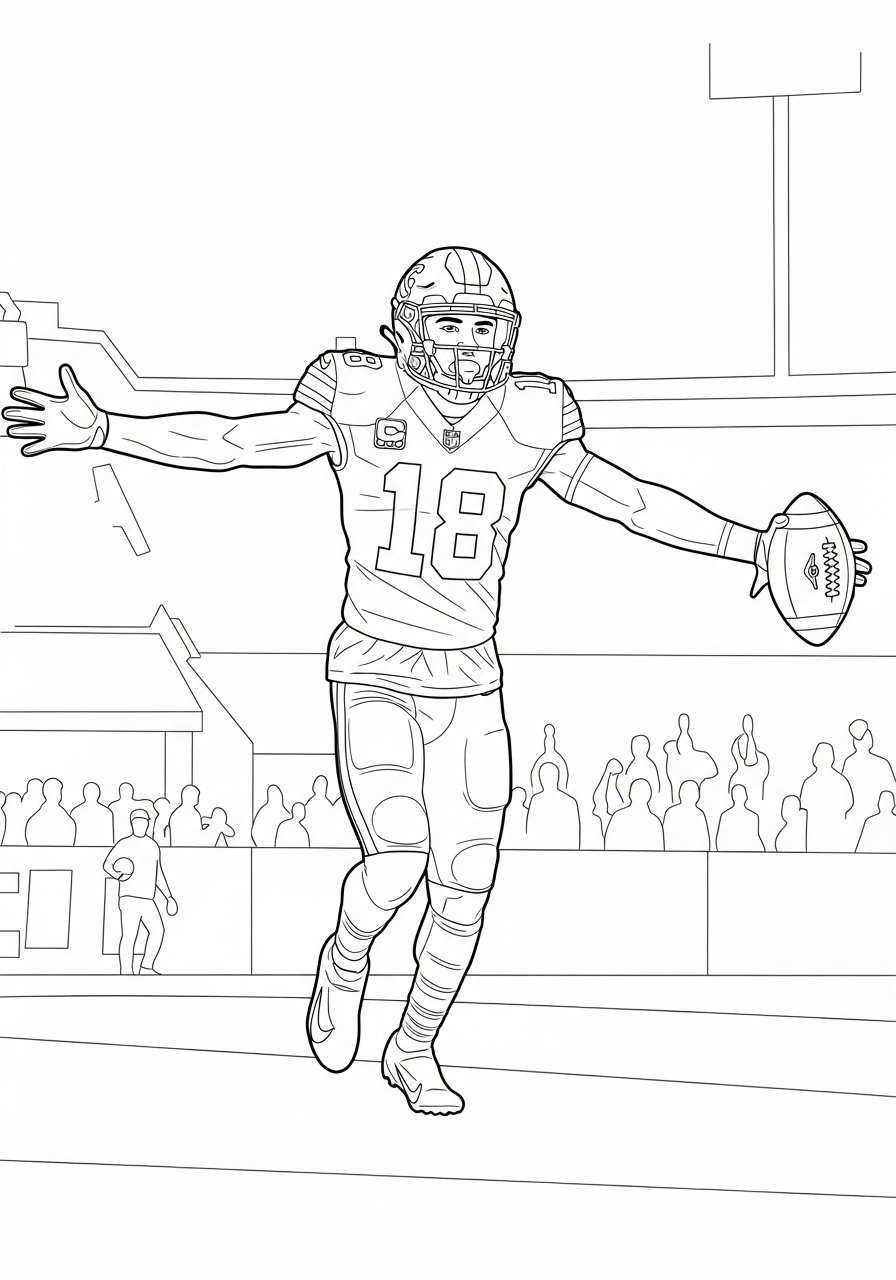 Justin Jefferson coloring pages pdf