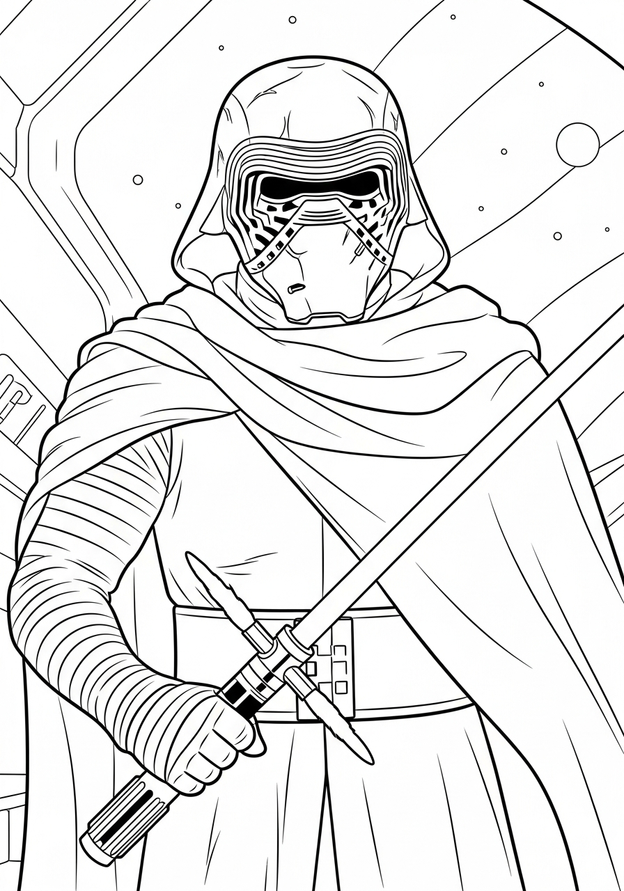 Kylo Ren coloring pages easy