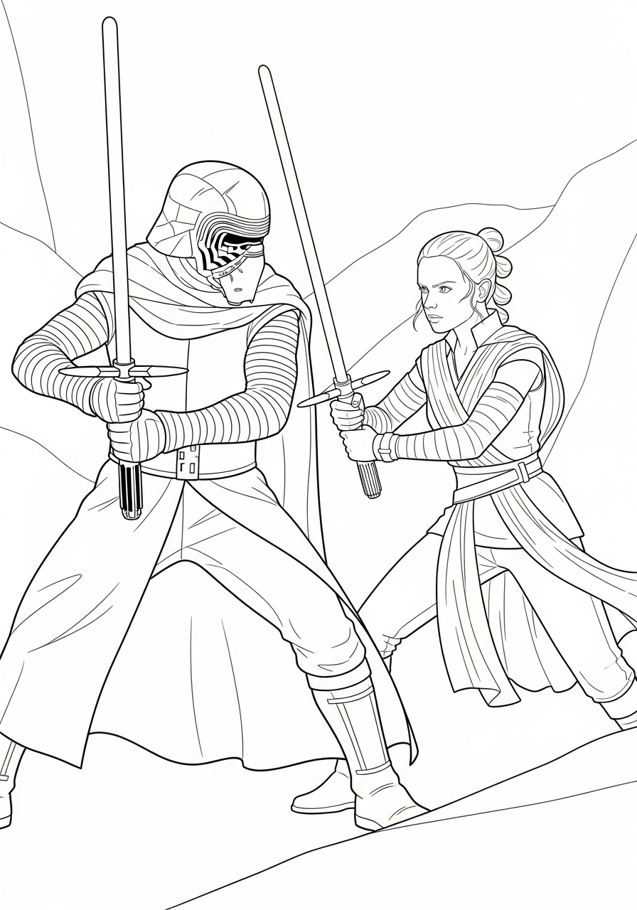 kawaii cute Kylo Ren coloring pages