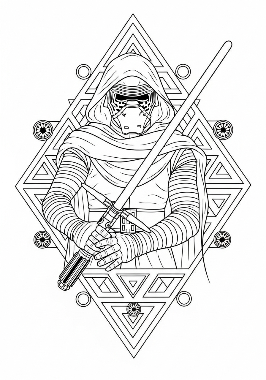Kylo Ren free coloring pages