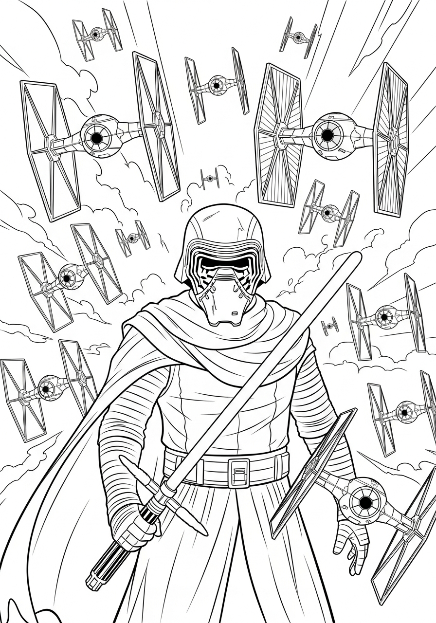vintage Kylo Ren coloring pages
