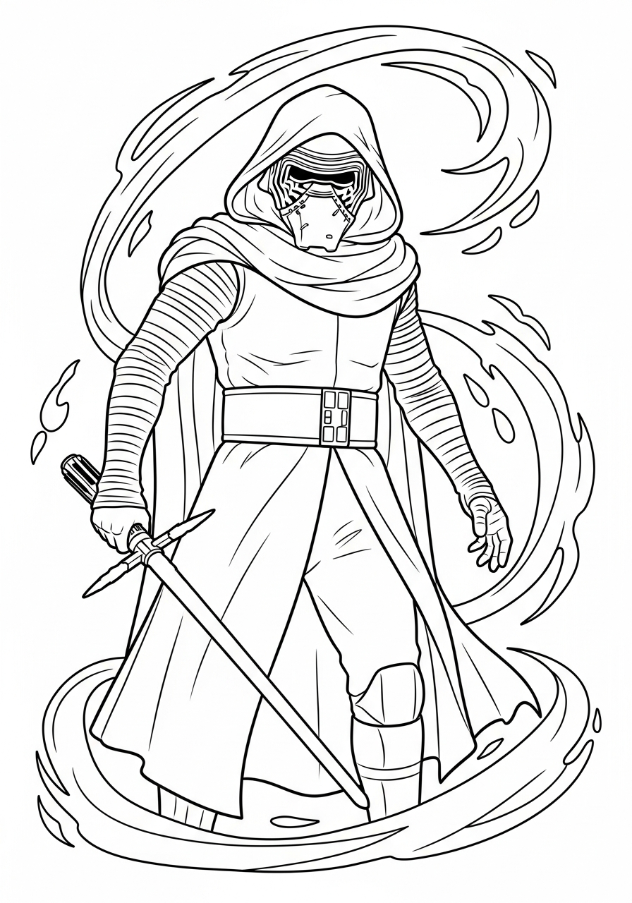 free Kylo Ren coloring pages printable