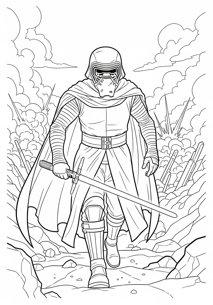 coloring pages printable Kylo Ren