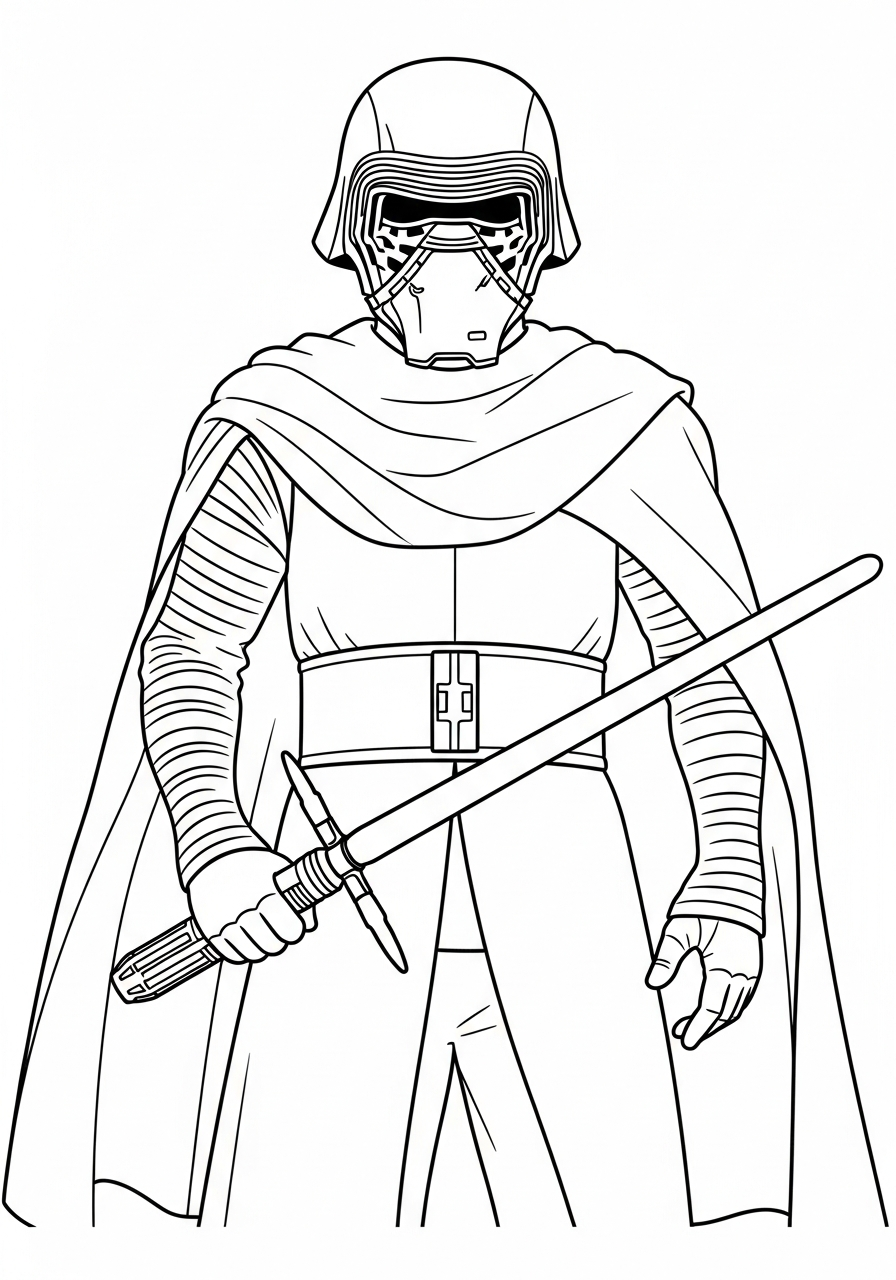 coloring pages for Kylo Ren 1