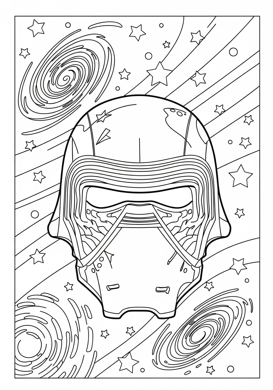 old-fashioned Kylo Ren coloring pages