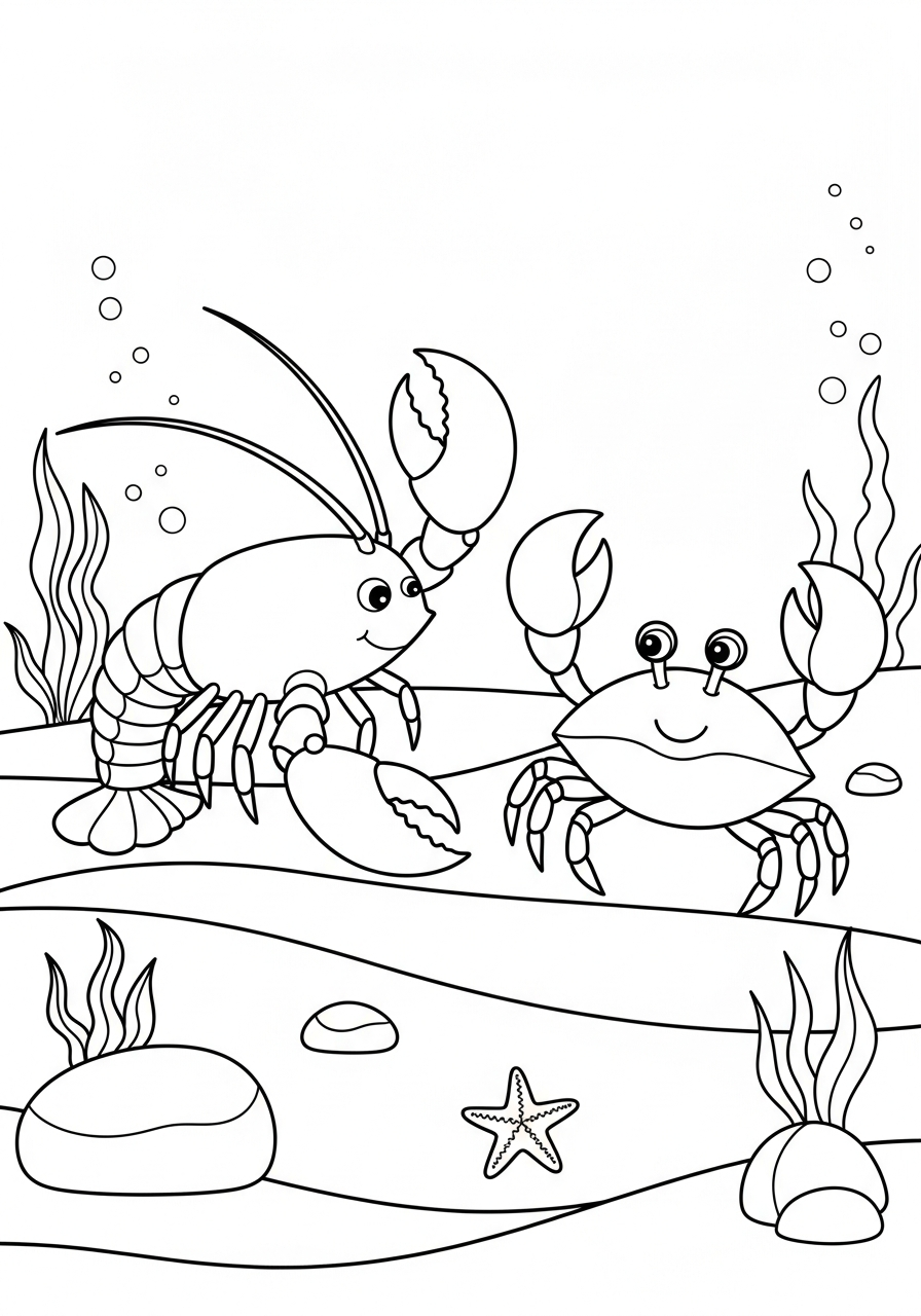 vintage Lobster coloring pages