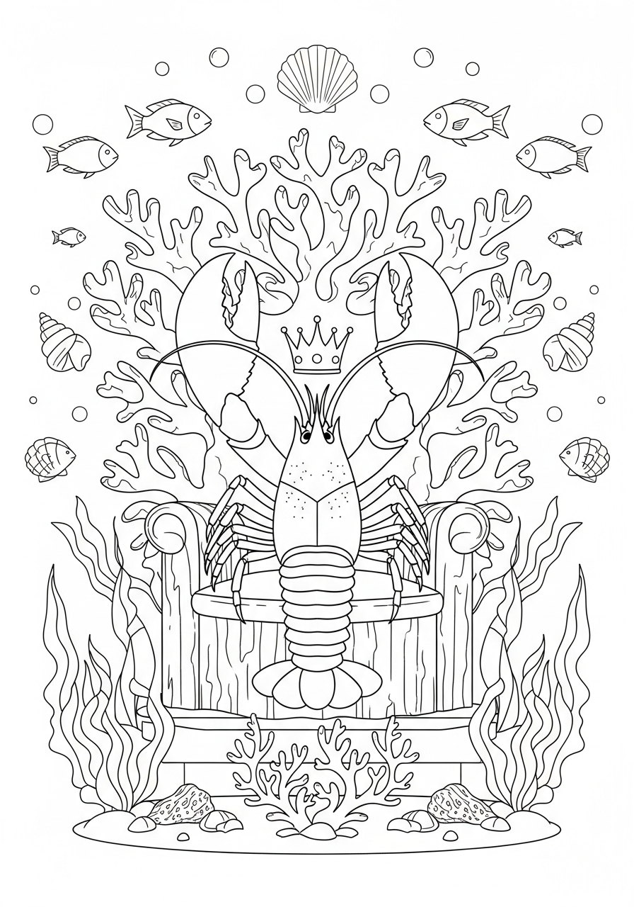 Lobster coloring pages for preschoolers