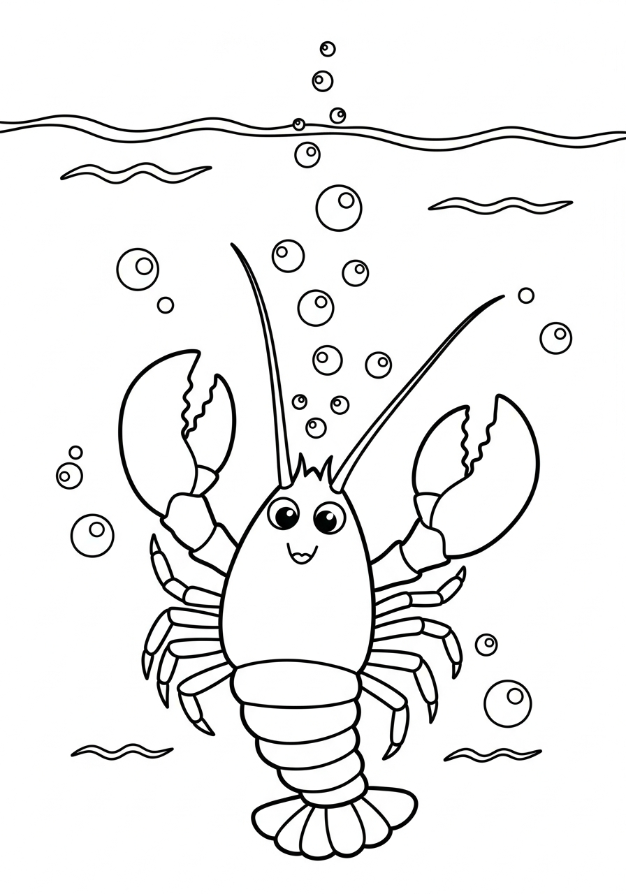 free printable Lobster coloring pages 2