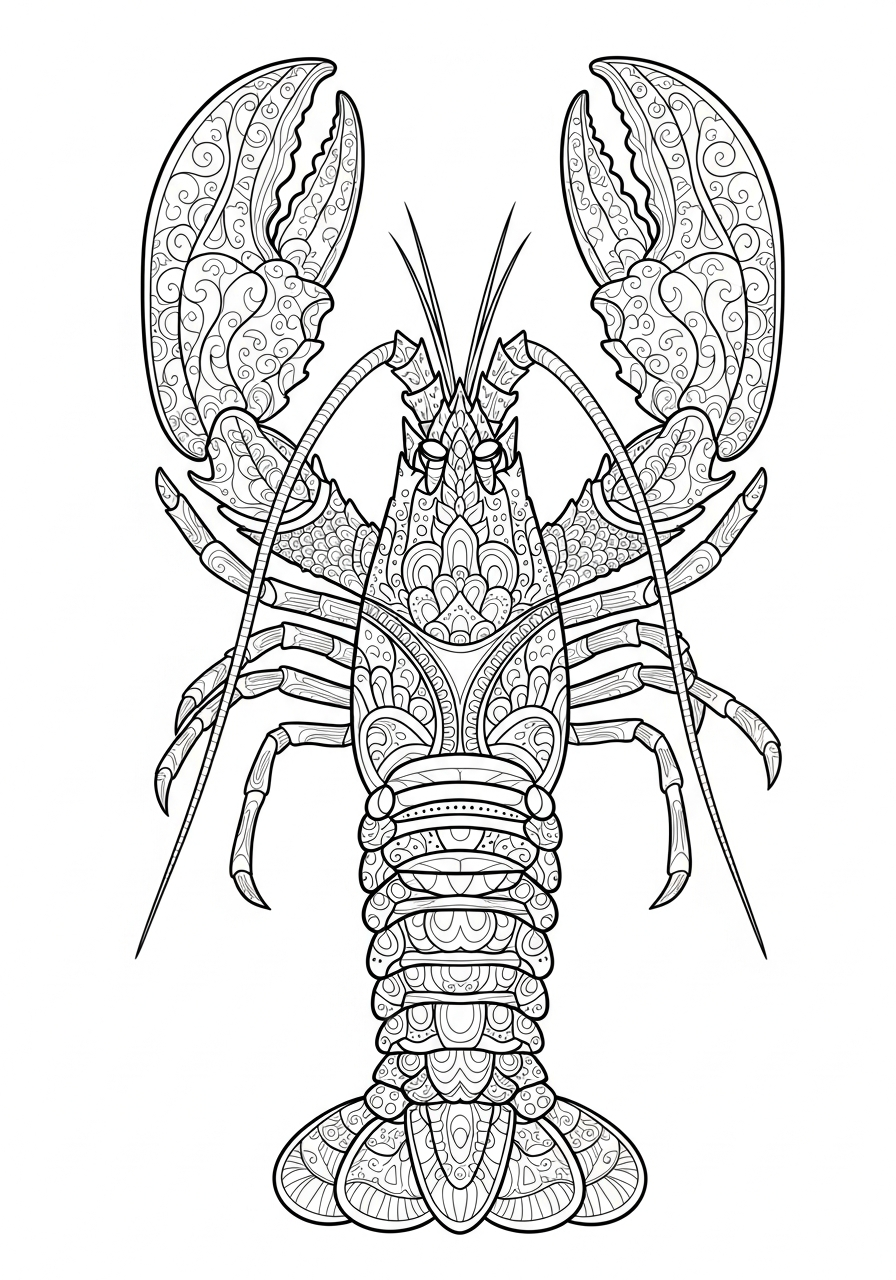 preschool Lobster coloring pages