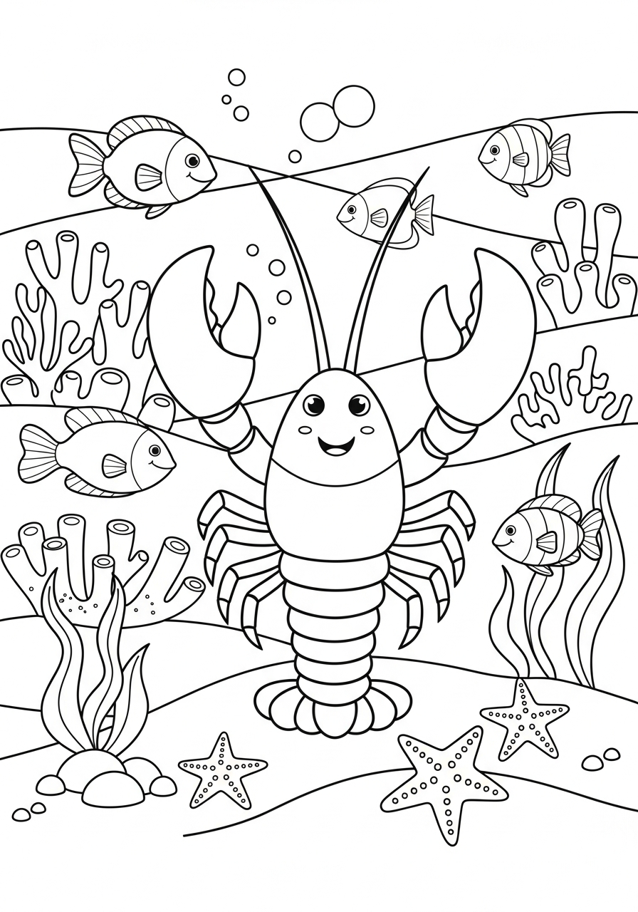 free printable Lobster coloring pages