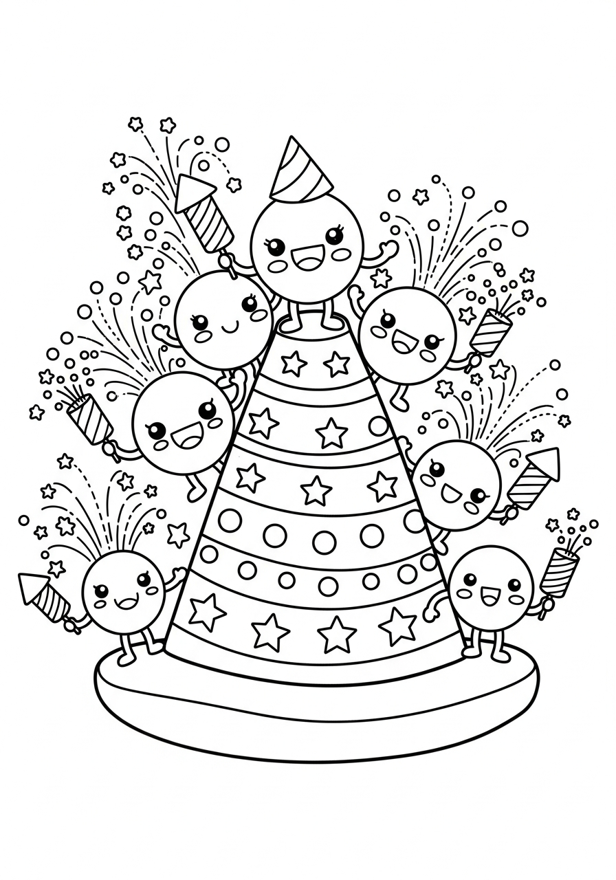 New Years Hat Coloring Pages 15 old-fashioned New Years Hat coloring pages