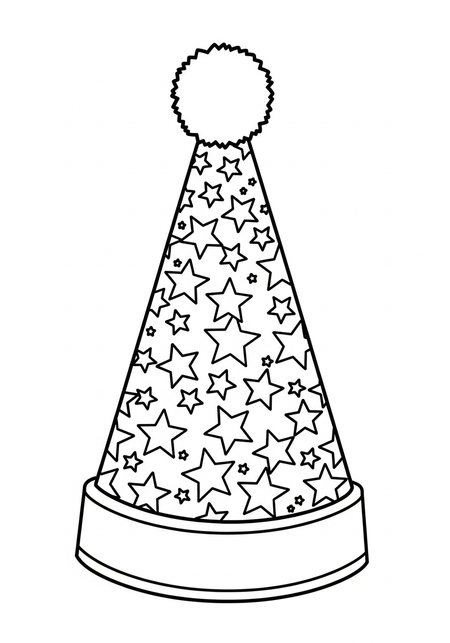 New Years Hat Coloring Pages 8 kawaii cute New Years Hat coloring pages