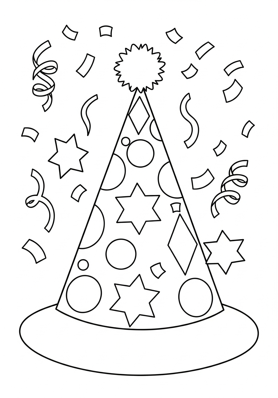 New Years Hat Coloring Pages 10 kawaii cute New Years Hat coloring pages 1