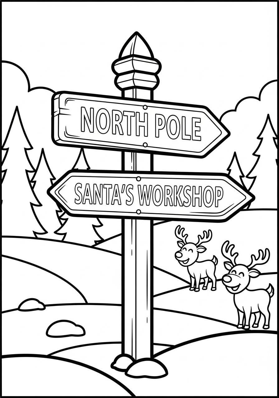 free coloring North Pole pages