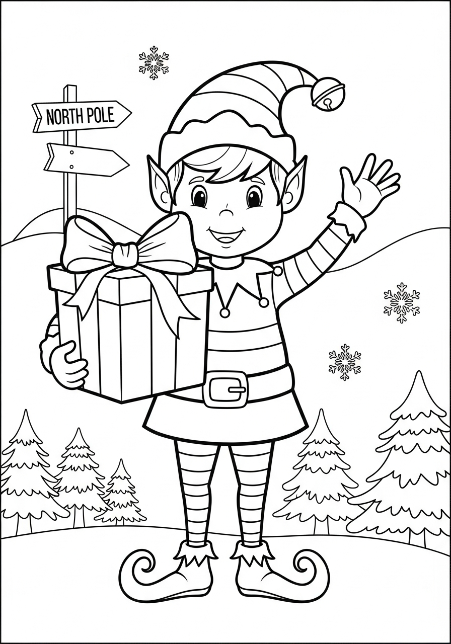 free North Pole coloring pages for adults