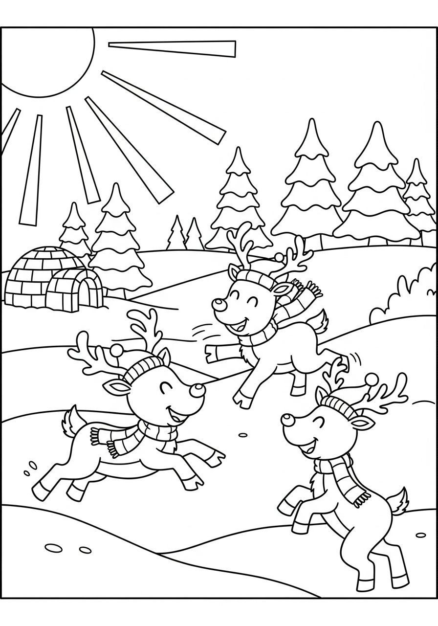 North Pole coloring pages printable free