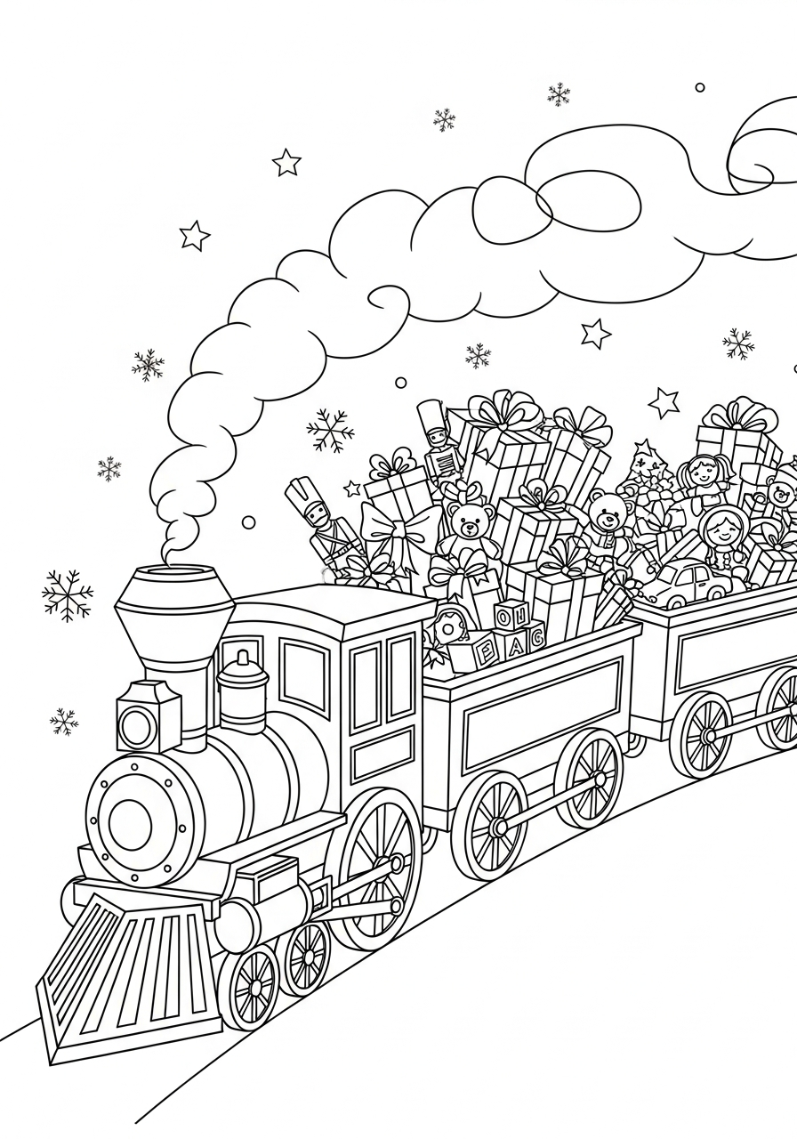 North Pole decorations coloring pages