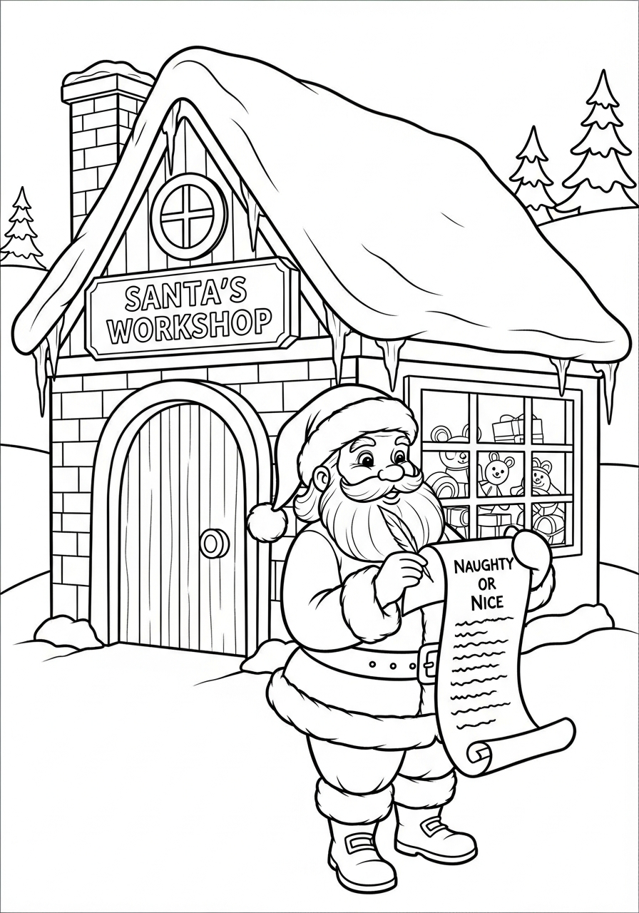 free North Pole tree coloring pages