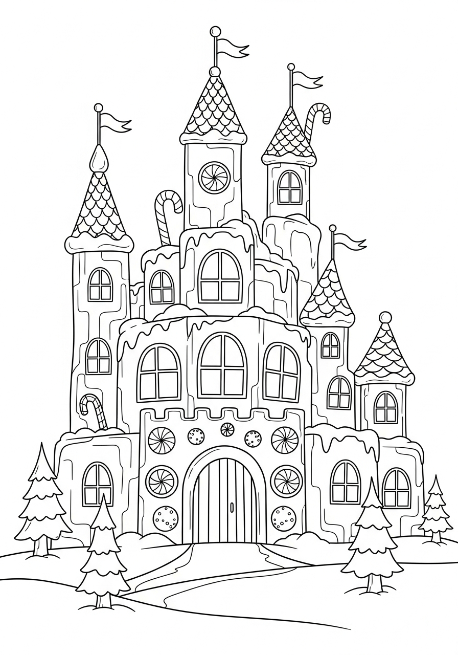 North Pole coloring pages grinch