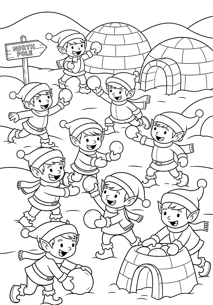 free coloring North Pole pages 2