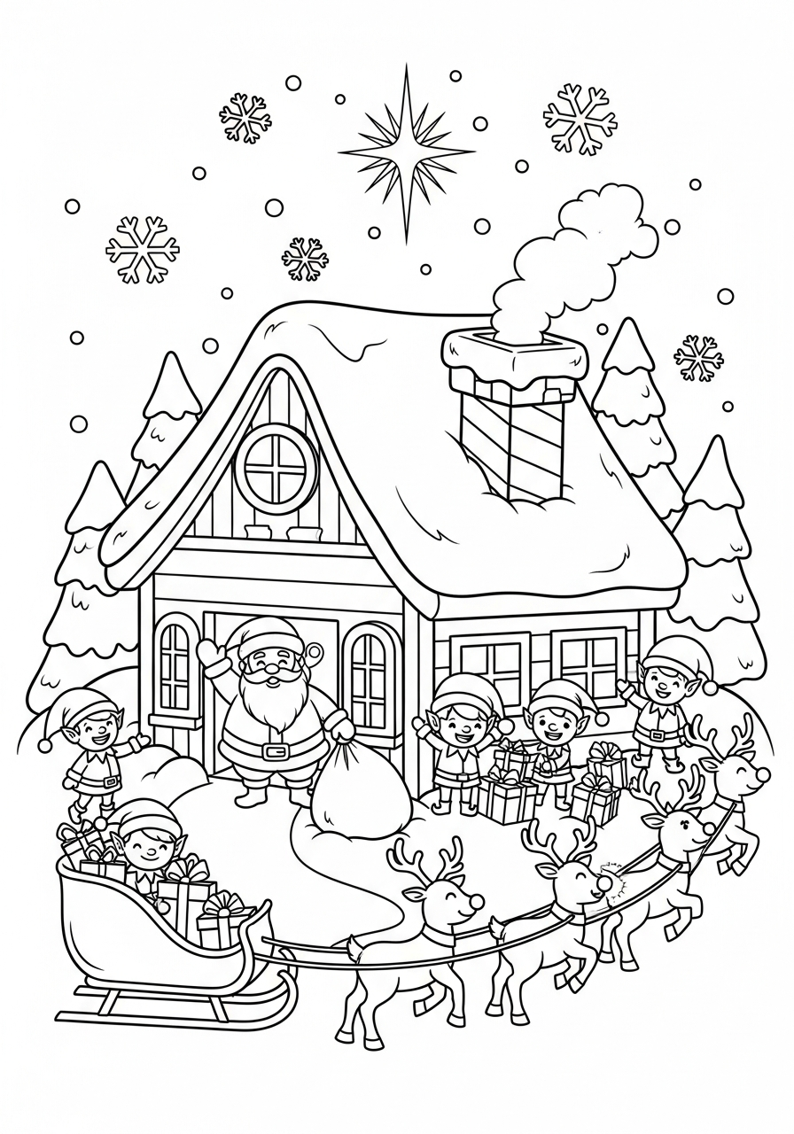 free North Pole coloring pages for kids 1