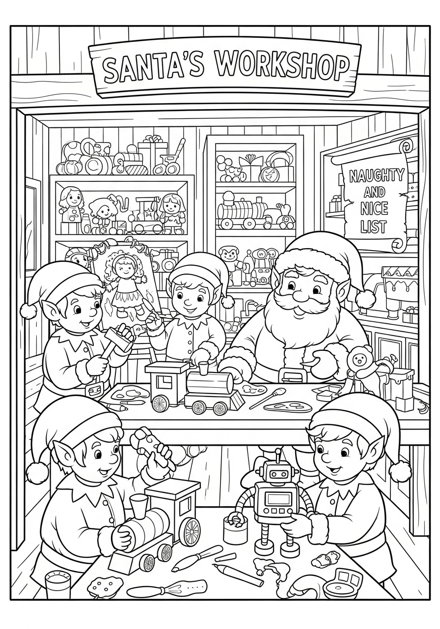 detailed North Pole coloring pages for adults