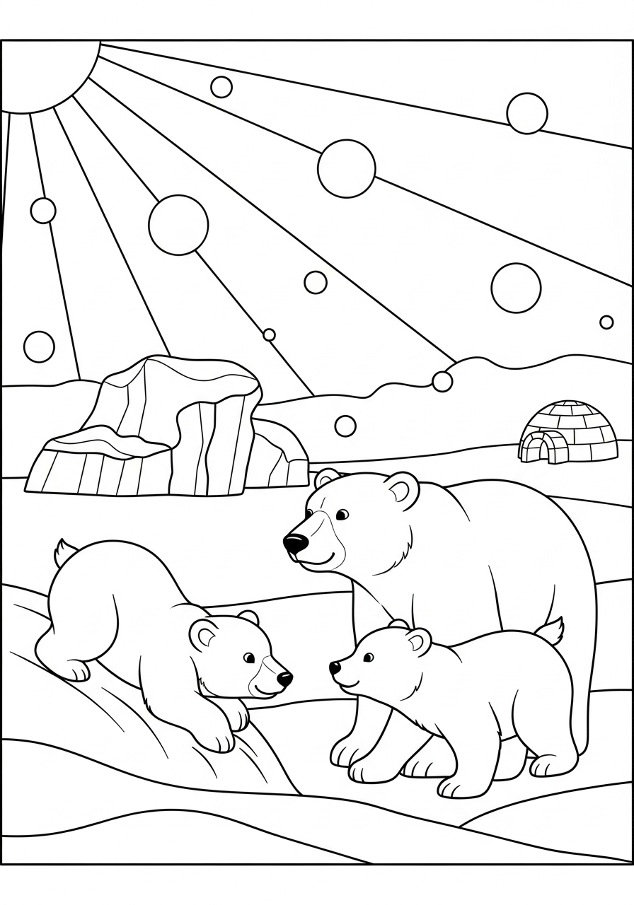 kids North Pole coloring pages