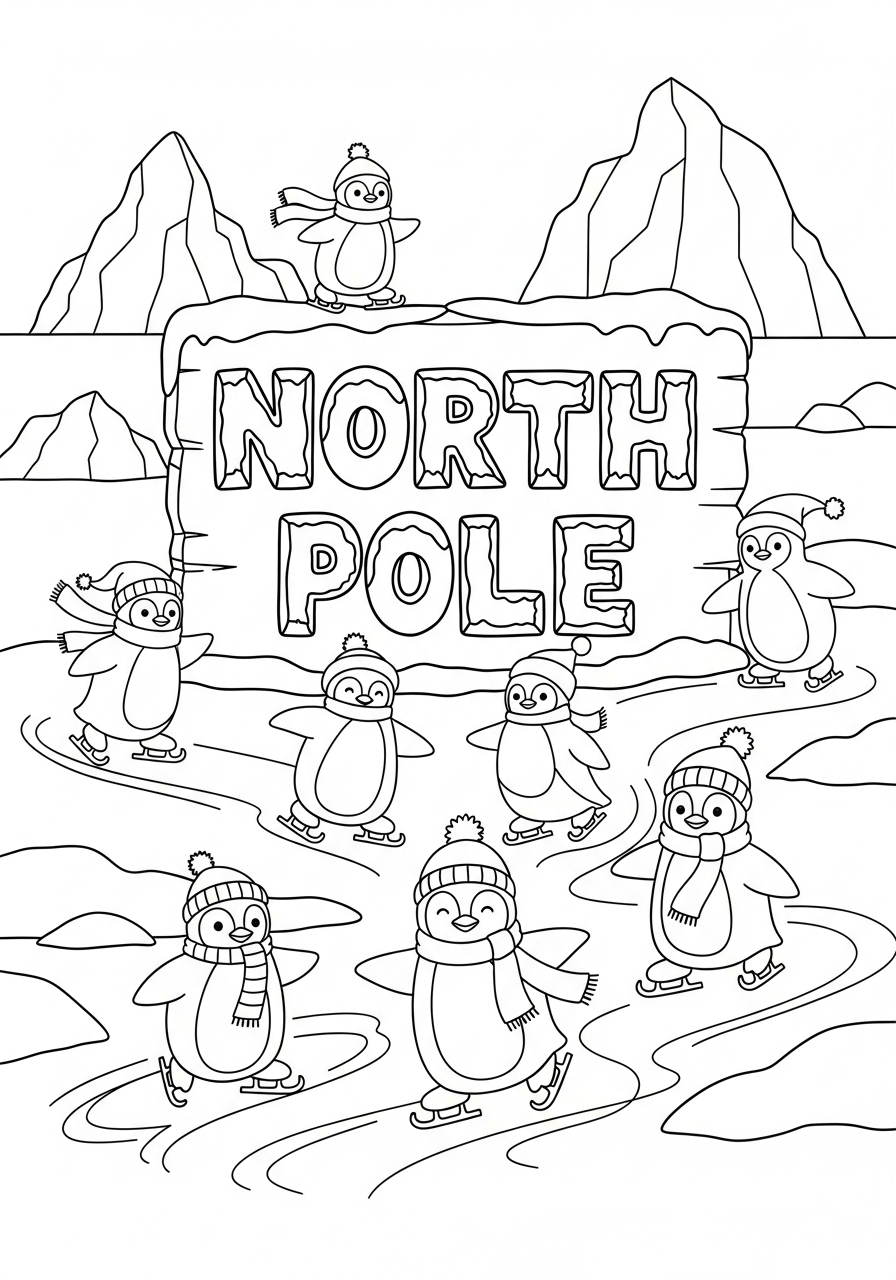 North Pole coloring pages pdf