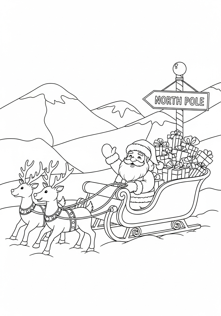coloring pages printable North Pole 1