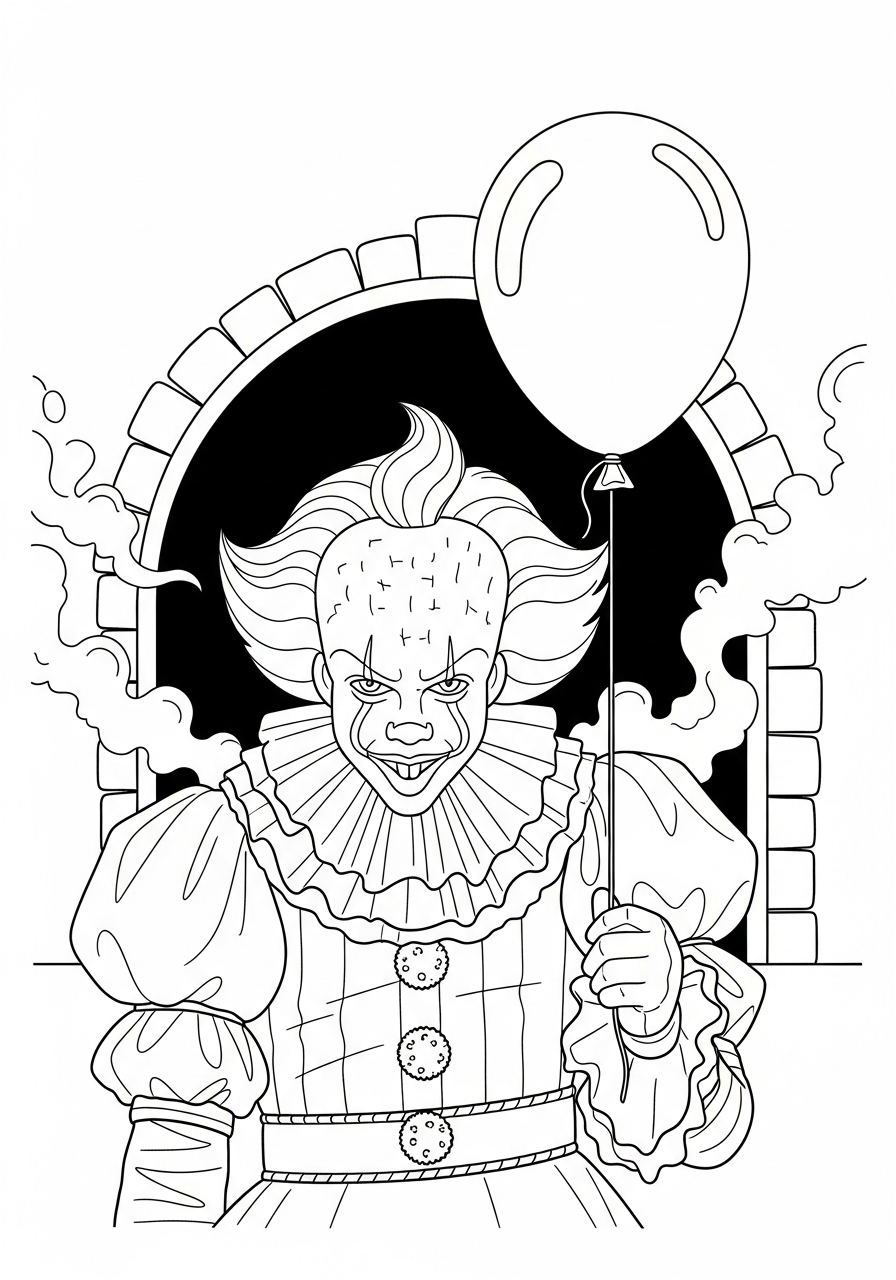 free printable Pennywise coloring pages