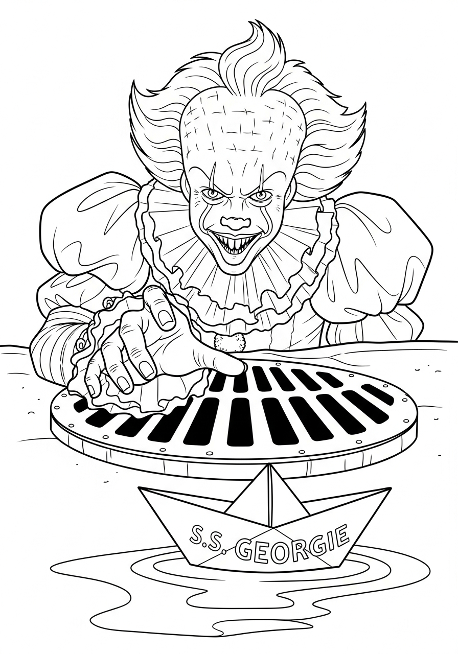 free Pennywise coloring pages printable