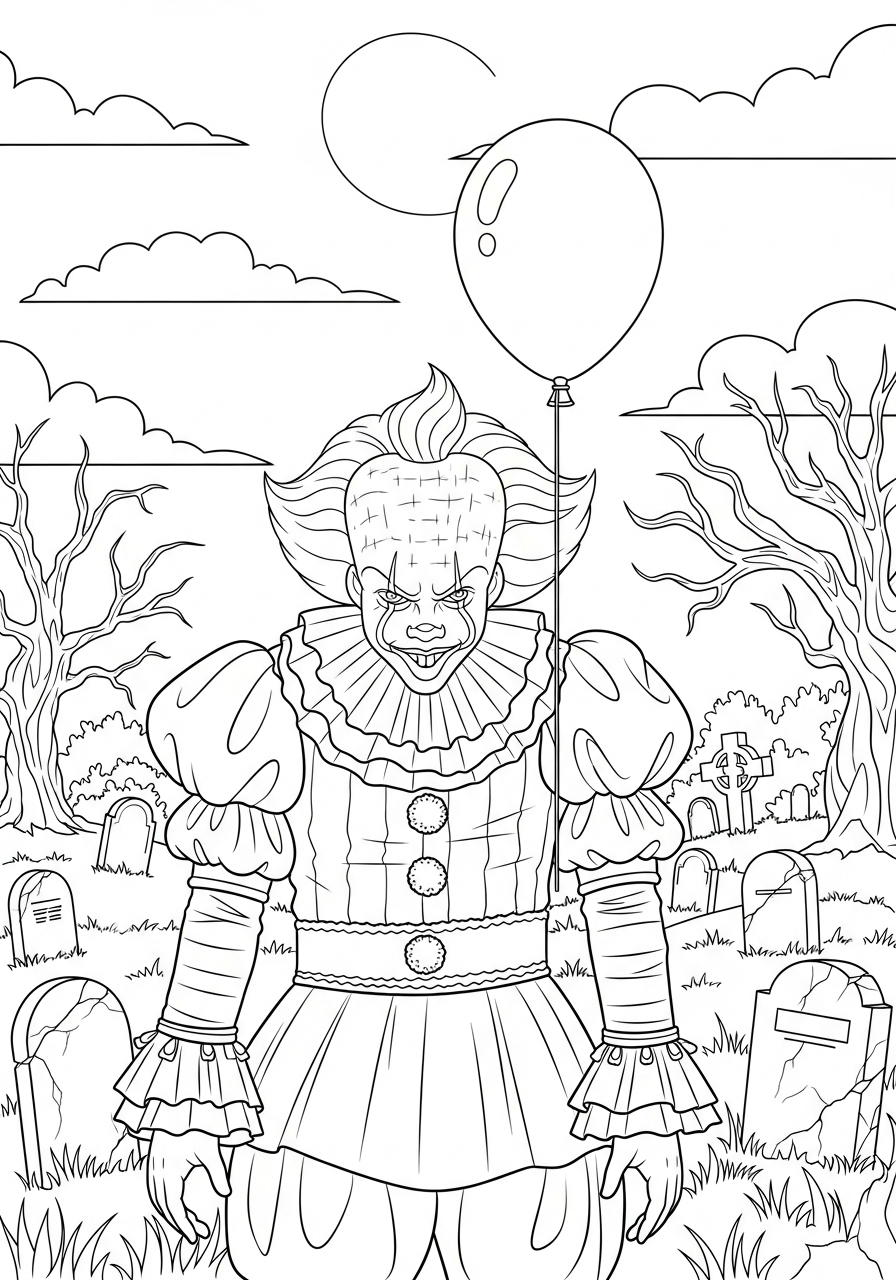 Pennywise coloring pages free printable