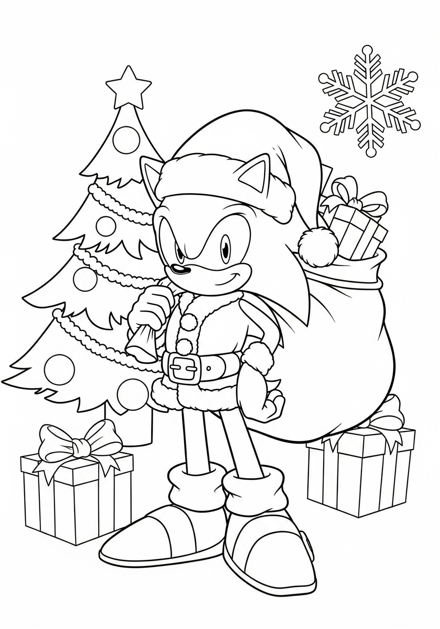 Sonic Christmas ornaments coloring pages